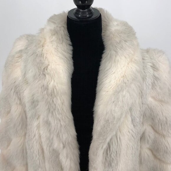 80’s Vintage Jordache Cream Gray Plush Faux Fur Lined Jacket Long Sleeves - Picture 3 of 13